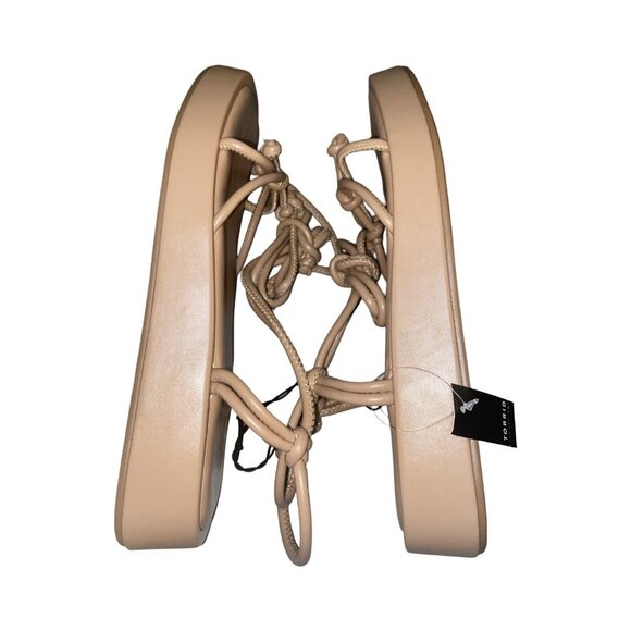Torrid Tie Ankle Strappy Flatform Sandals Camel Size 8.5 Extra Wide Width - Picture 9 of 11